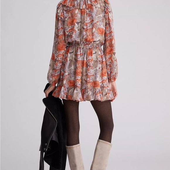 Anthropologie Current Air Ruffled Floral Mini Dress - Picture 8 of 16